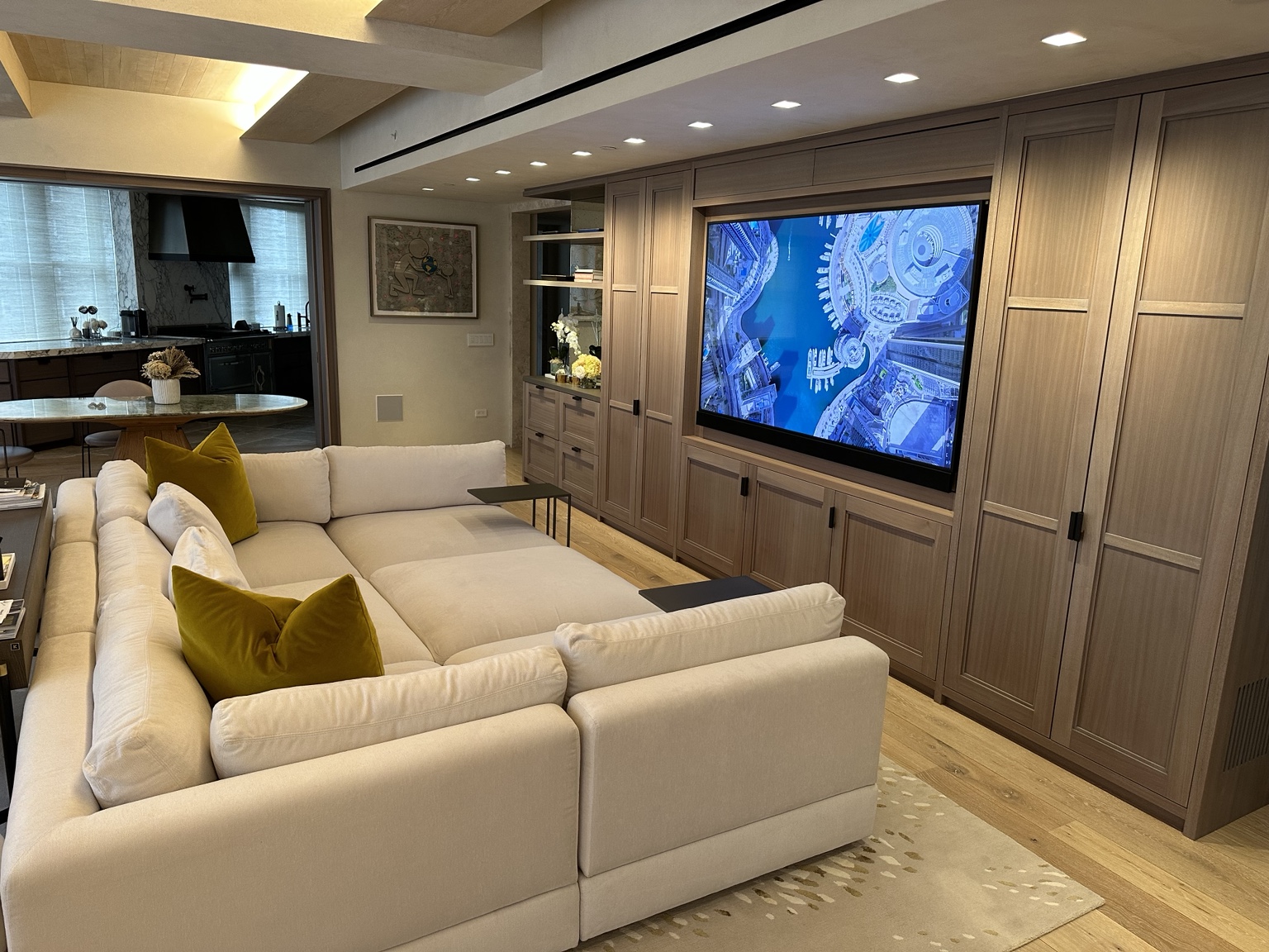 Living room television and sound system