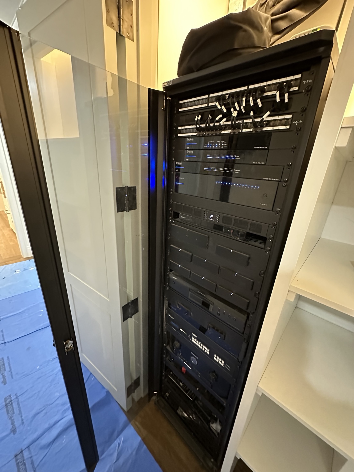 AV and networking equipment rack